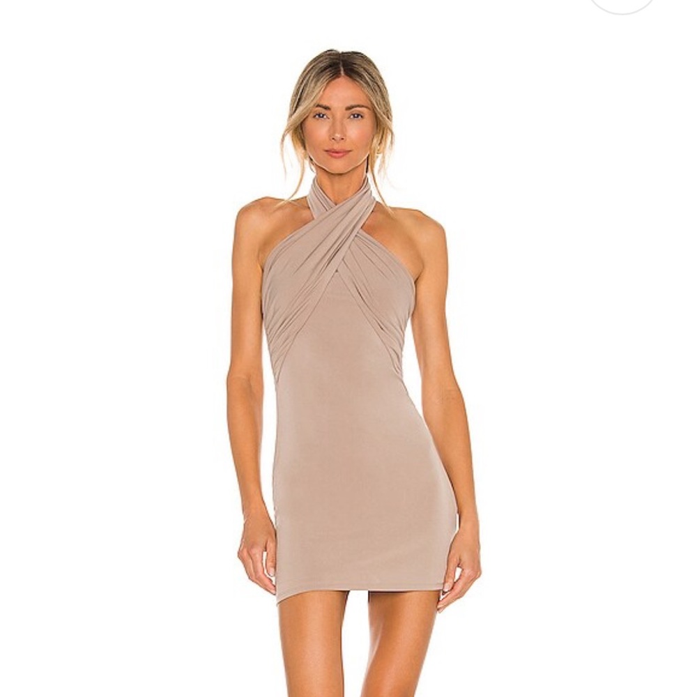Lovers and friends | KELLY MINI DRESS IN TAUPE BROWN M